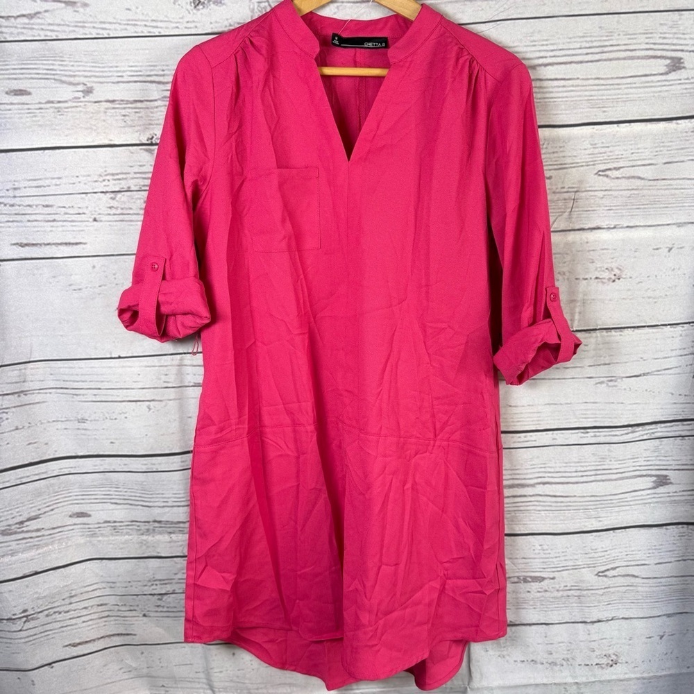 Chetta B Fuchsia Dress Tunic Size M w pockets